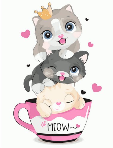 картина по номерам для детей котики