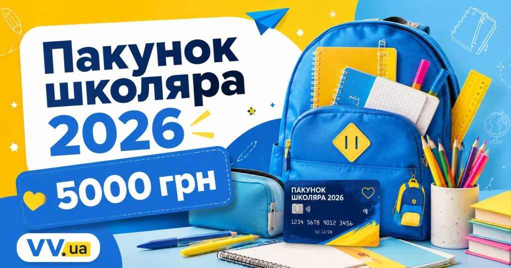 Пакет школьника 2026 - 5000 грн на VV.ua